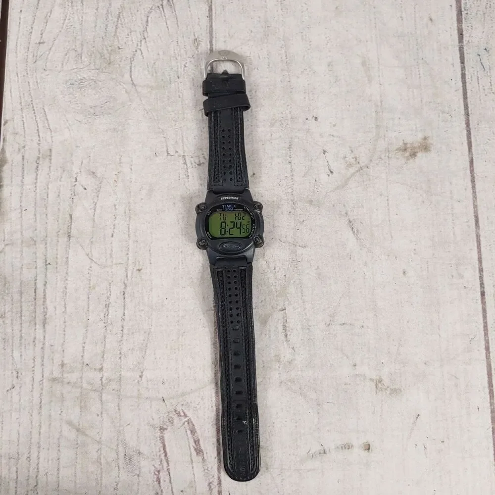 NEW BATTERY - Vintage Timex Expedition Watch 866 100M Indiglo Multi Time - USED